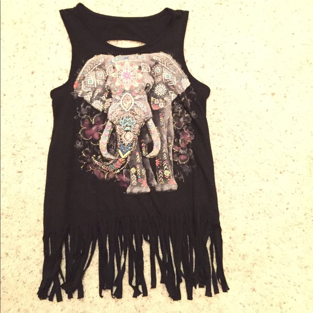 really cute fringy elephant tank top!!!!